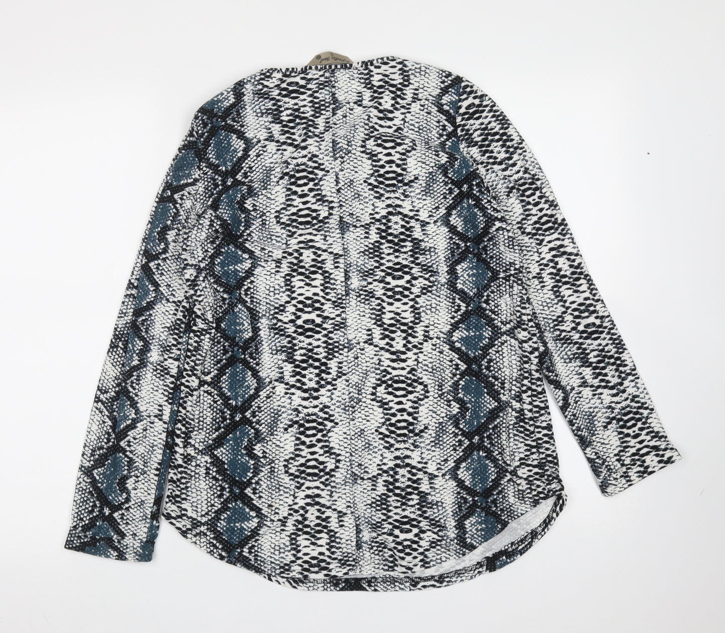 Poetic Soul Womens Multicoloured Animal Print Polyester Basic Blouse Size S Round Neck - Snake print