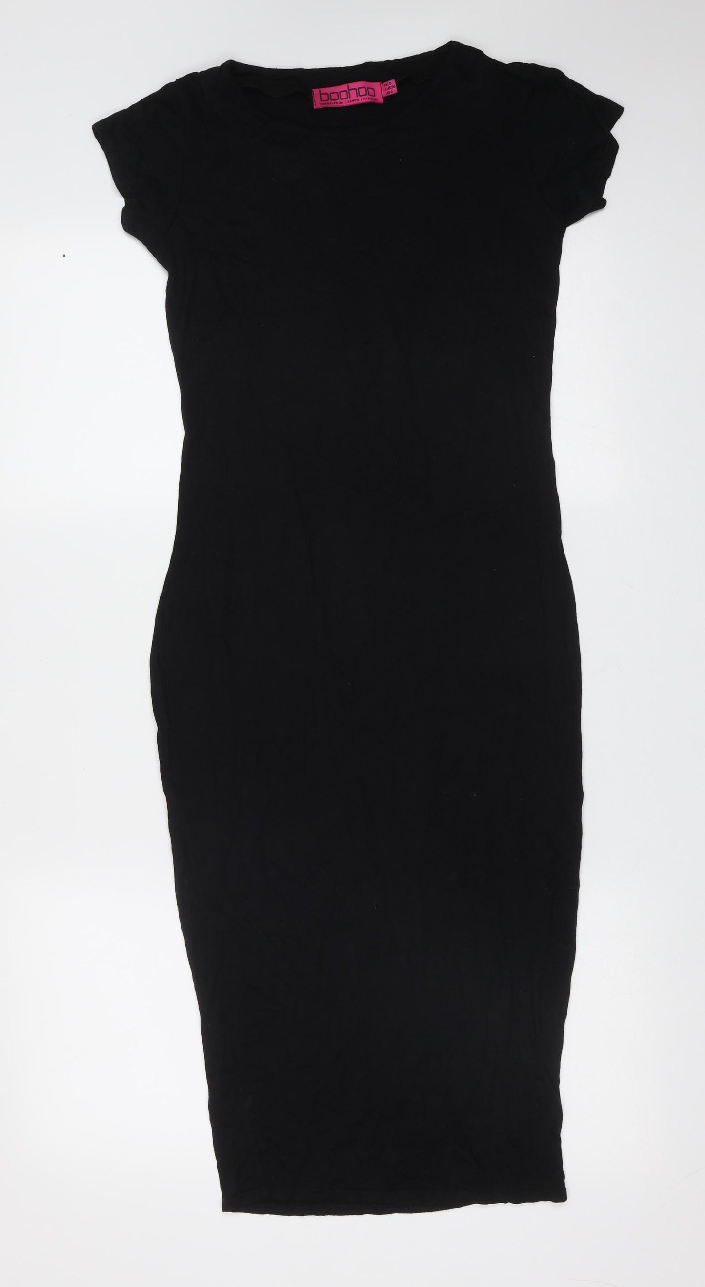 Boohoo Womens Black  Viscose Bodycon  Size 8  Round Neck