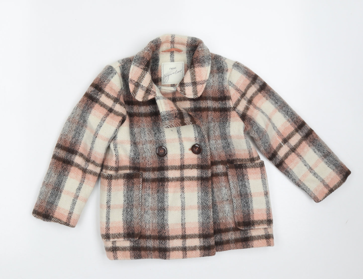 NEXT Girls Pink Check  Jacket  Size 2-3 Years  Button