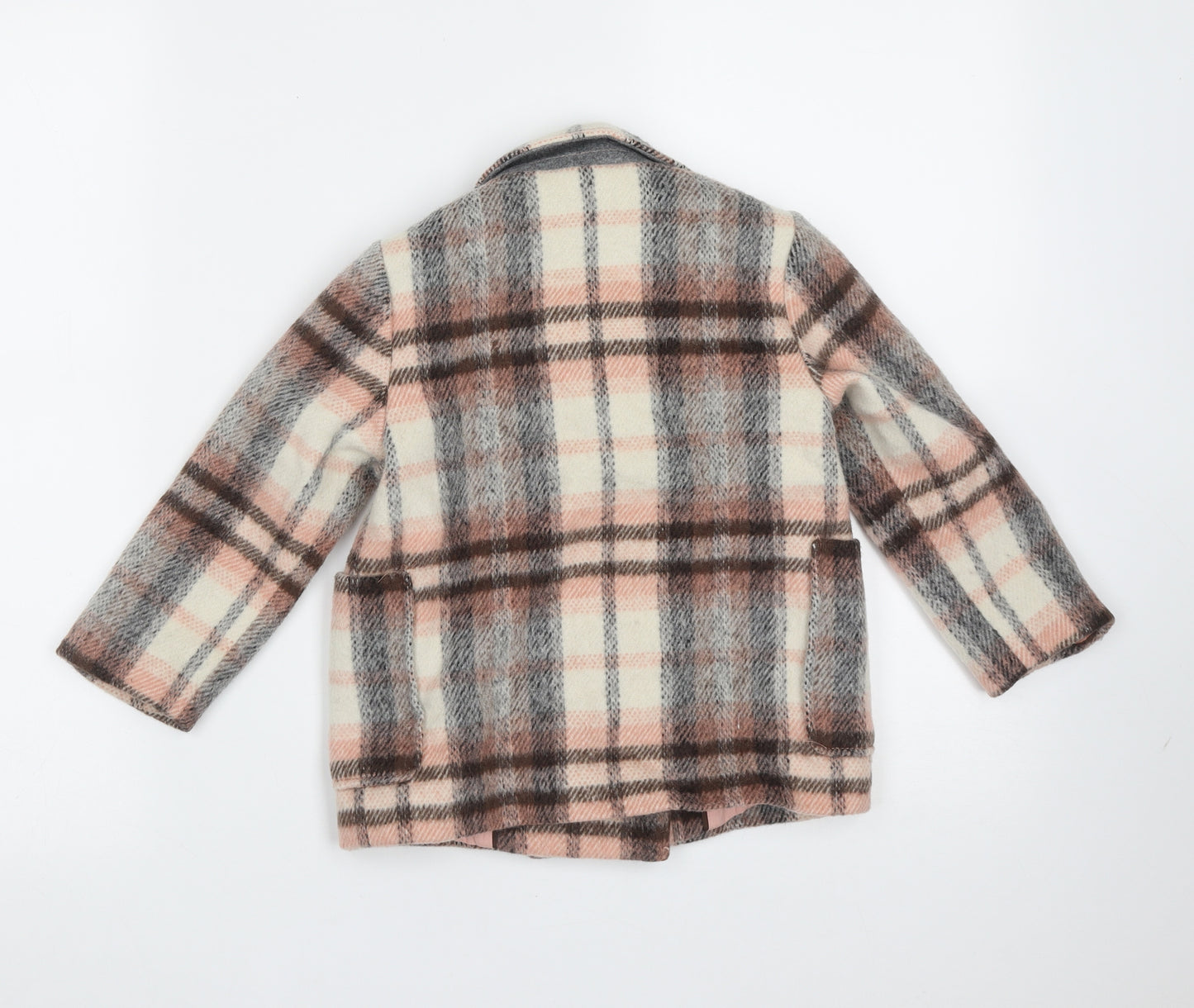 NEXT Girls Pink Check  Jacket  Size 2-3 Years  Button