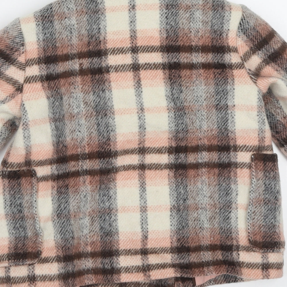 NEXT Girls Pink Check  Jacket  Size 2-3 Years  Button