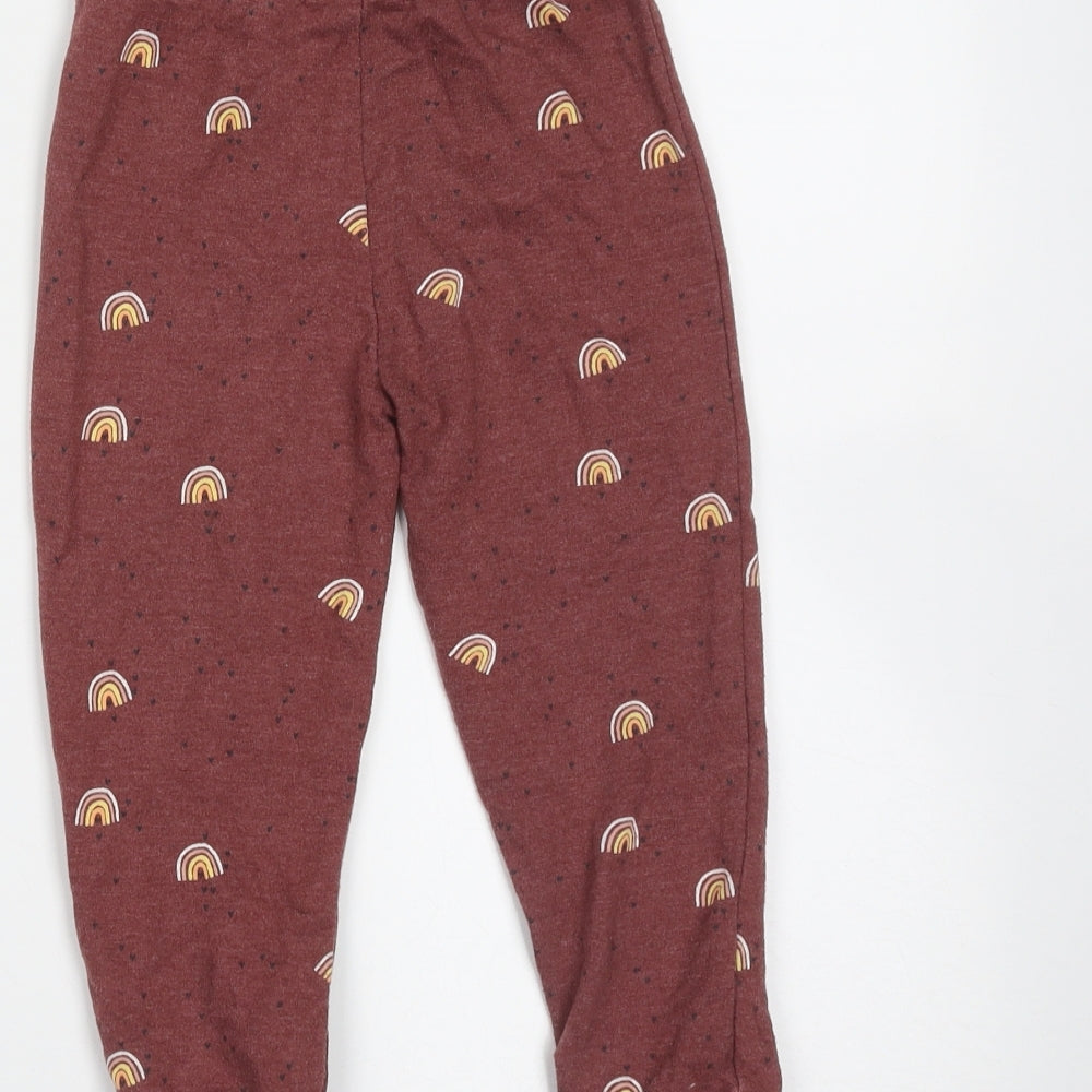 M&Co Baby Purple  Cotton Jogger Trousers Size 18-24 Months   - rainbow
