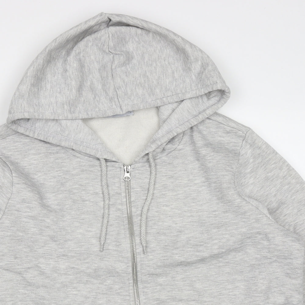 Papaya Womens Grey  Polyester Full Zip Hoodie Size L  Zip