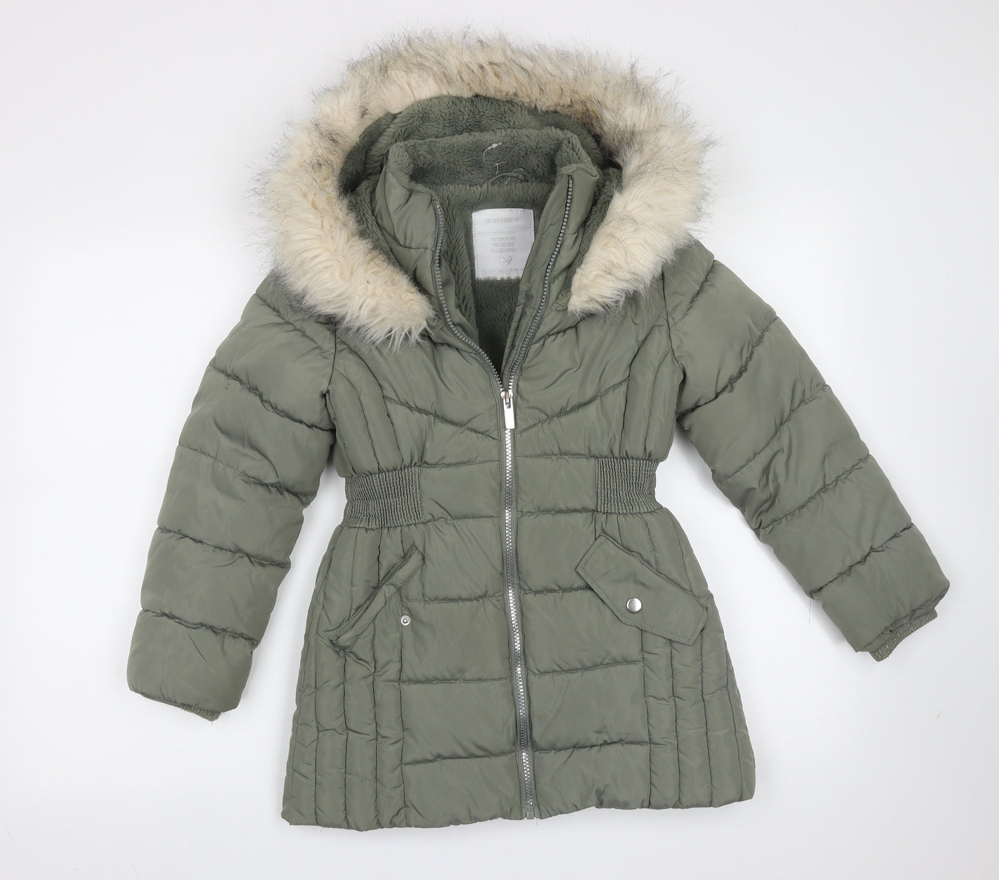 Matalan Girls Green   Parka Jacket Size 9 Years  Zip