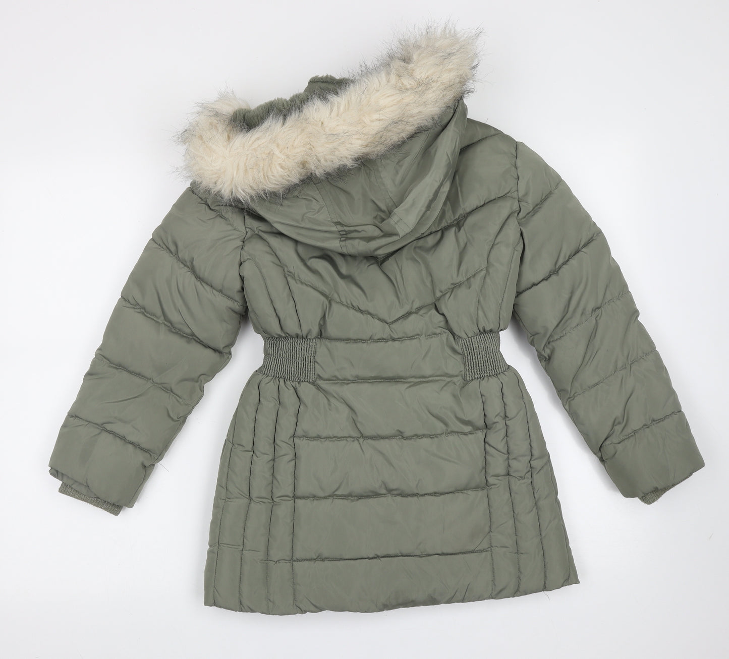Matalan Girls Green   Parka Jacket Size 9 Years  Zip