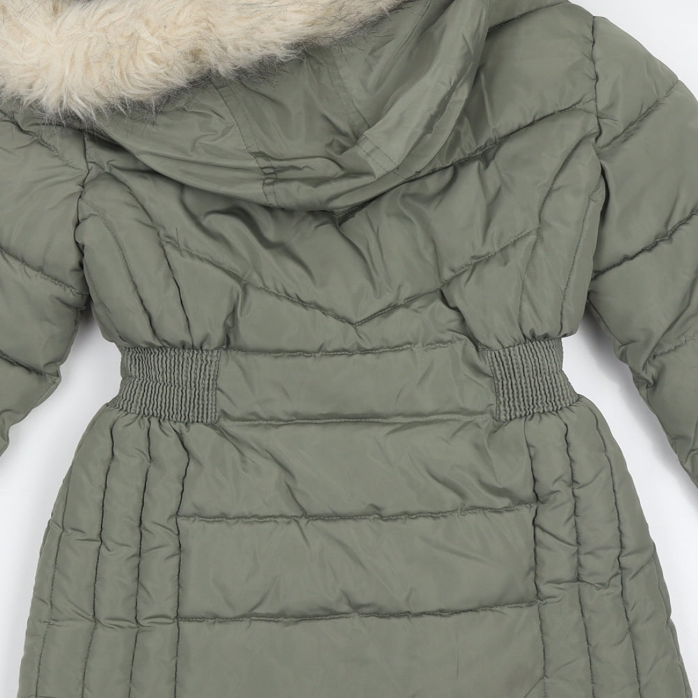 Matalan Girls Green   Parka Jacket Size 9 Years  Zip