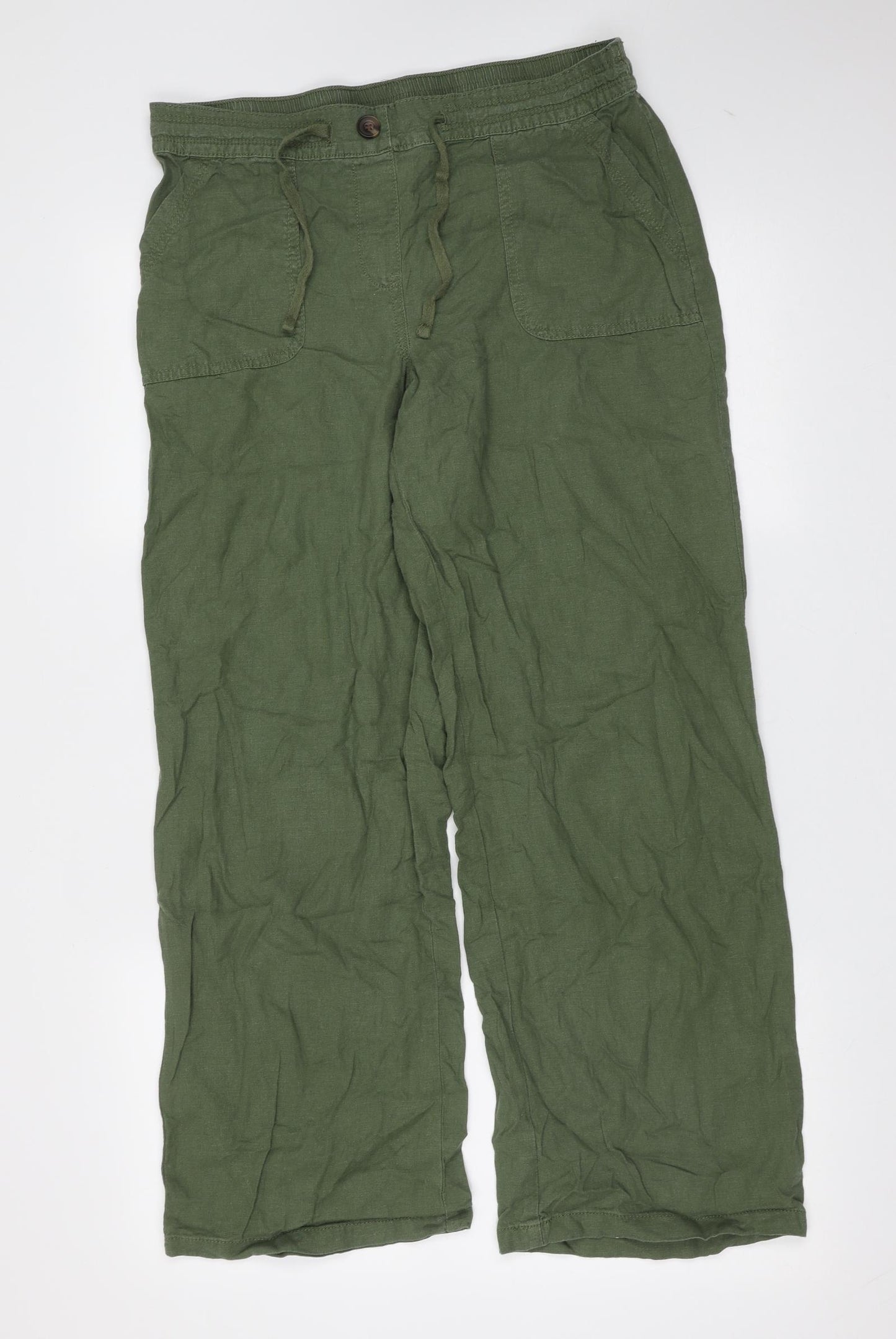 George Womens Green  Linen Trousers  Size 12 L29 in Regular