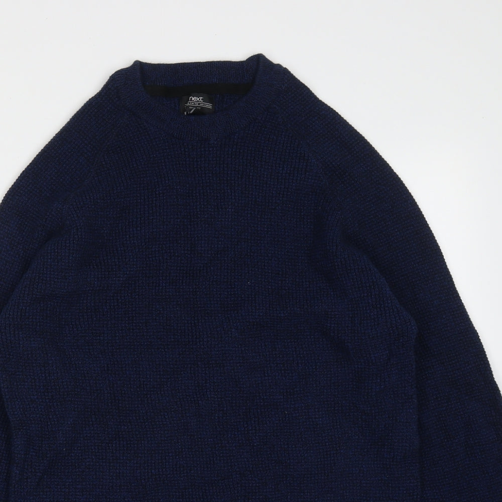 NEXT Mens Blue Round Neck  Cotton Pullover Jumper Size M