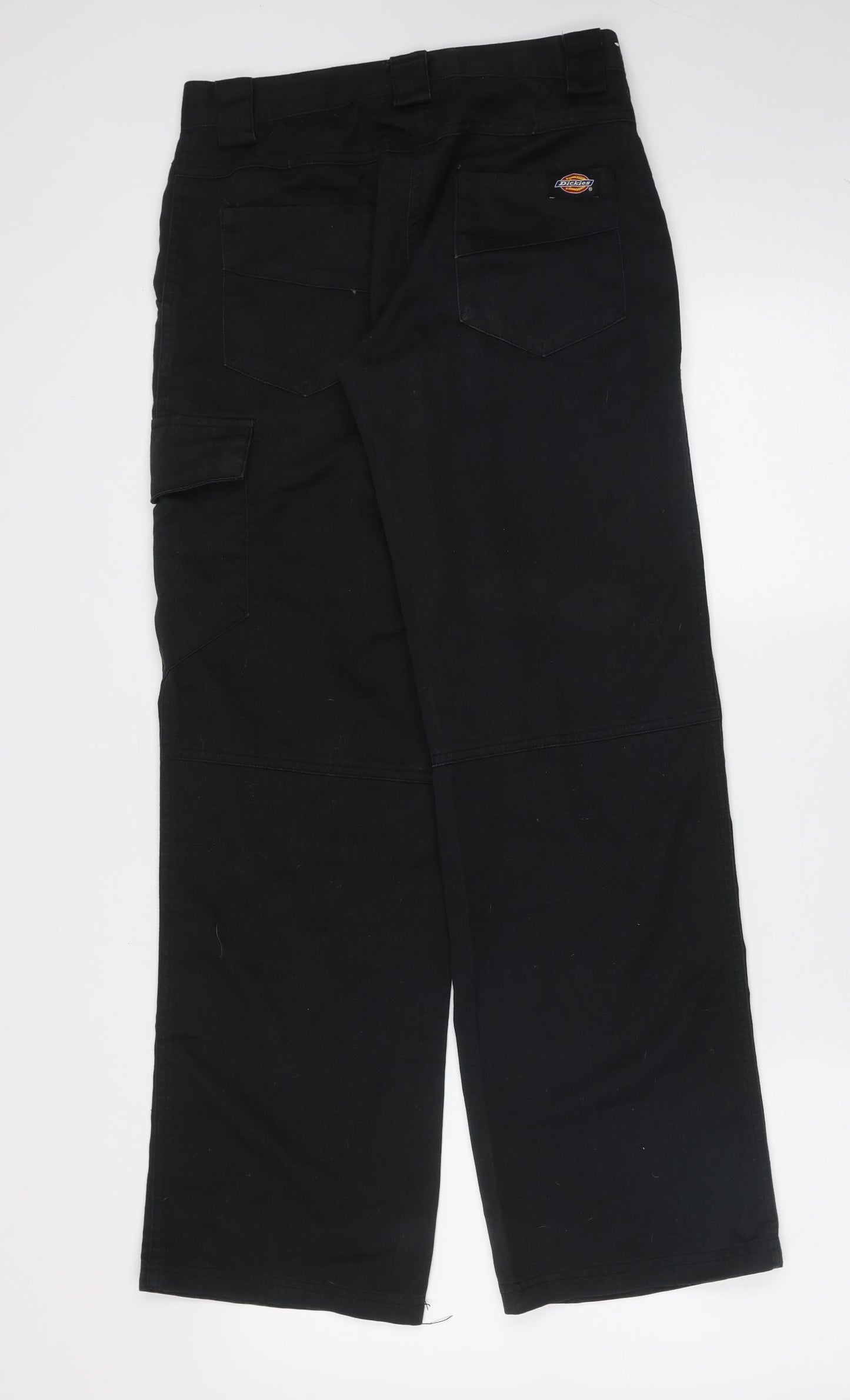 Dickies Womens Black  Polyester Cargo Trousers Size 8 L30 in Regular Zip