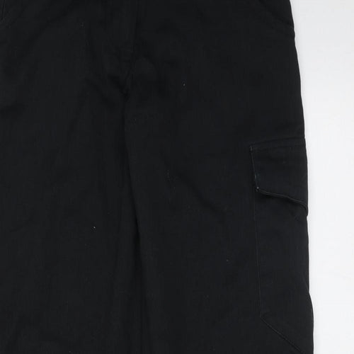 Dickies Womens Black  Polyester Cargo Trousers Size 8 L30 in Regular Zip