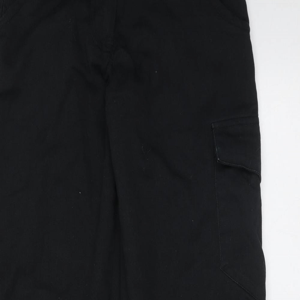 Dickies Womens Black  Polyester Cargo Trousers Size 8 L30 in Regular Zip