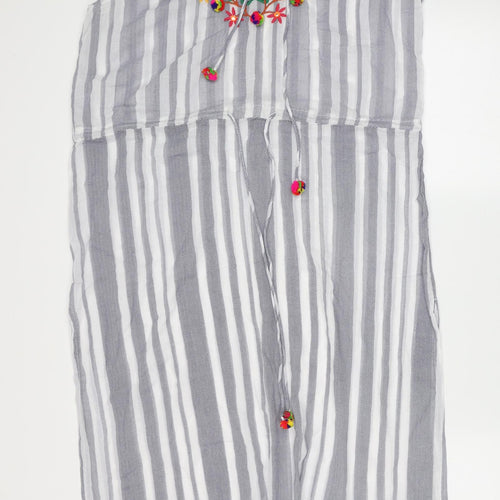 Iconique Womens Blue Striped  Shift  Size M  Round Neck  - cover up
