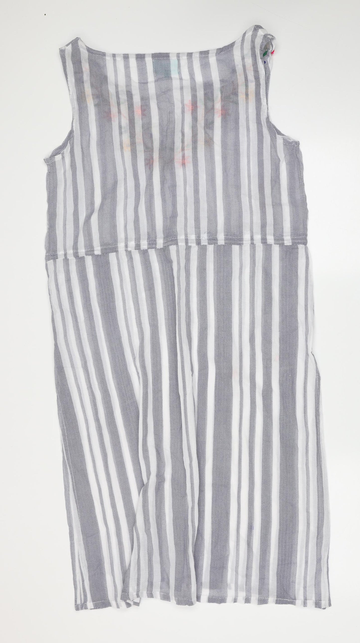 Iconique Womens Blue Striped  Shift  Size M  Round Neck  - cover up