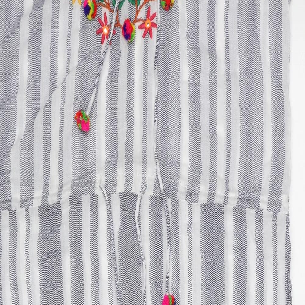 Iconique Womens Blue Striped  Shift  Size M  Round Neck  - cover up