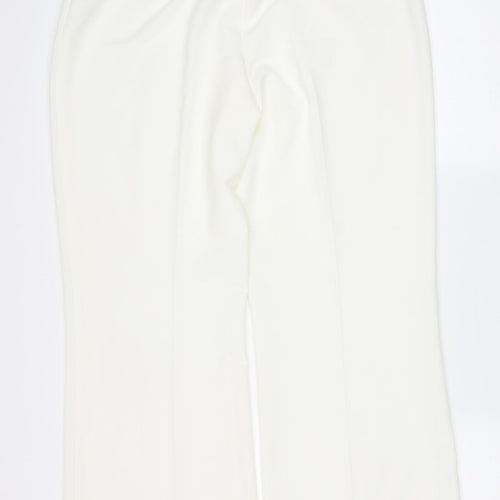 Debenhams Womens Ivory  Polyester Trousers  Size 14 L30 in Regular Zip