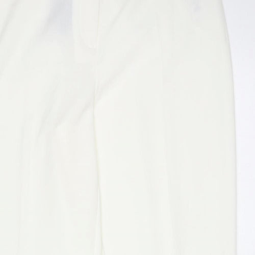 Debenhams Womens Ivory  Polyester Trousers  Size 14 L30 in Regular Zip