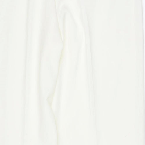 Debenhams Womens Ivory  Polyester Trousers  Size 14 L30 in Regular Zip