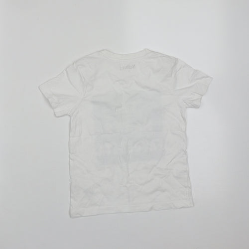Nutmeg Boys White  Cotton Basic T-Shirt Size 3-4 Years Round Neck  - I'm Mama's Favourite