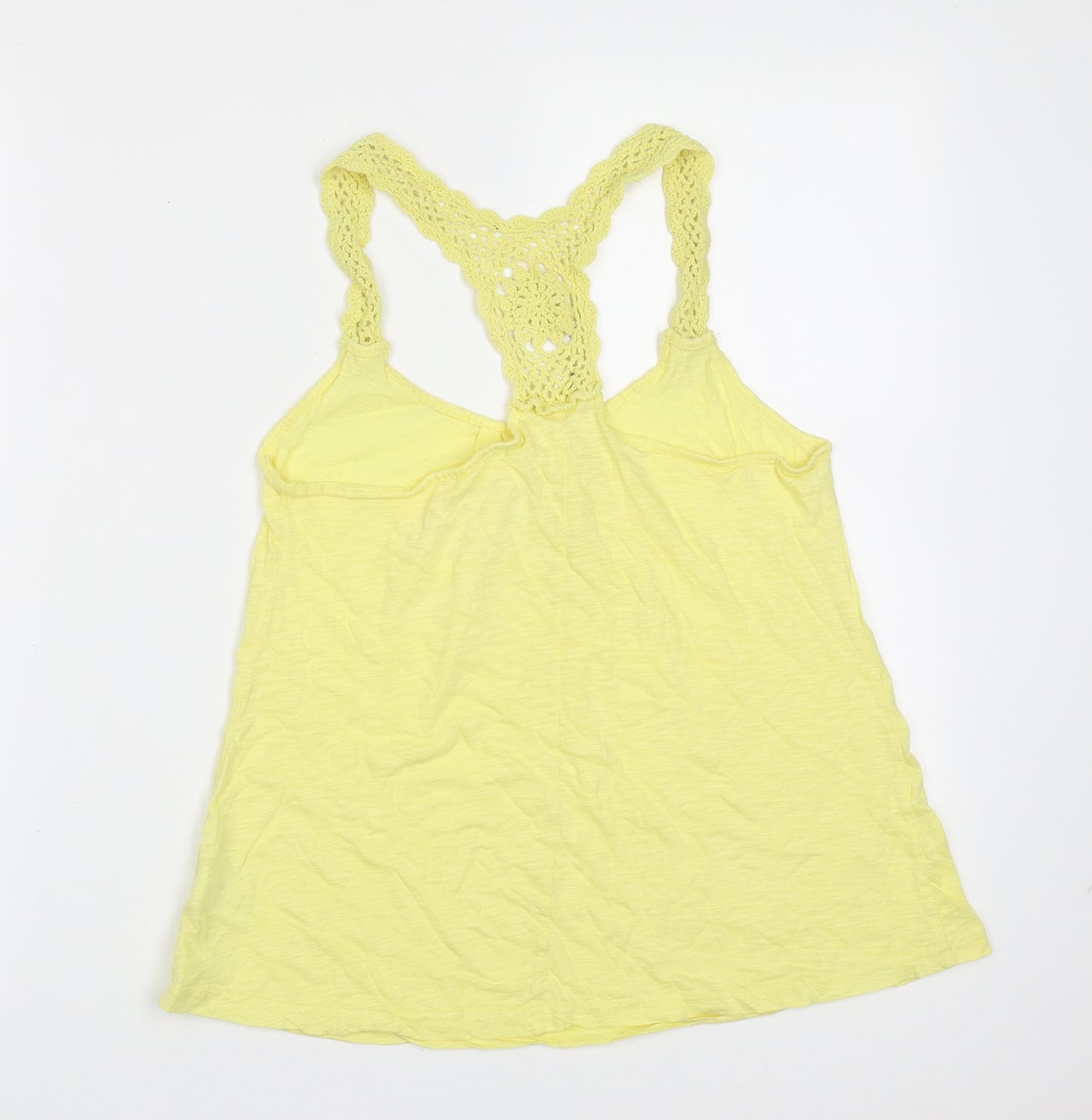 NEXT Womens Yellow  Cotton Basic Tank Size 12 Round Neck