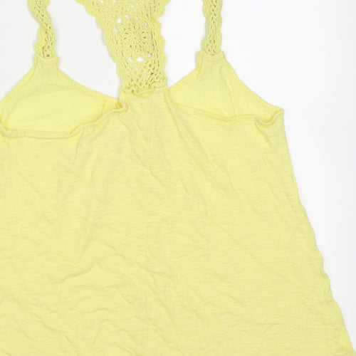 NEXT Womens Yellow  Cotton Basic Tank Size 12 Round Neck