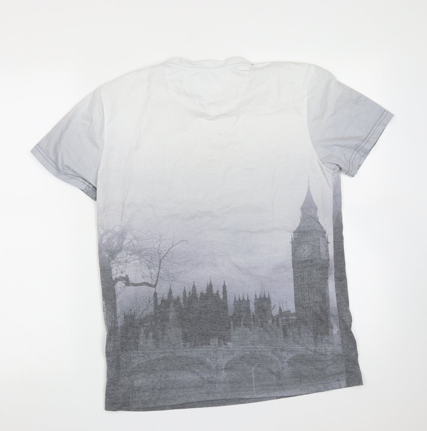 Firetrap Mens Grey  Cotton Blend  T-Shirt Size M Round Neck