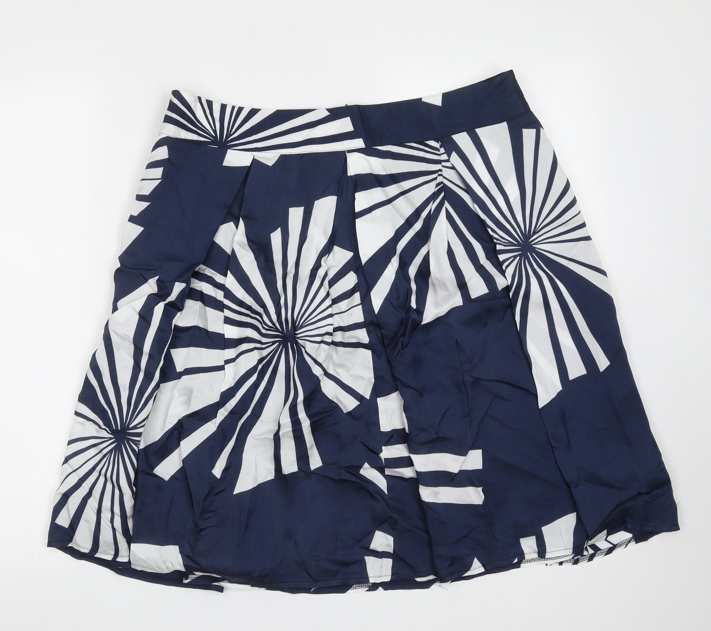 ET VOUS Womens Blue Geometric Viscose A-Line Skirt Size 14