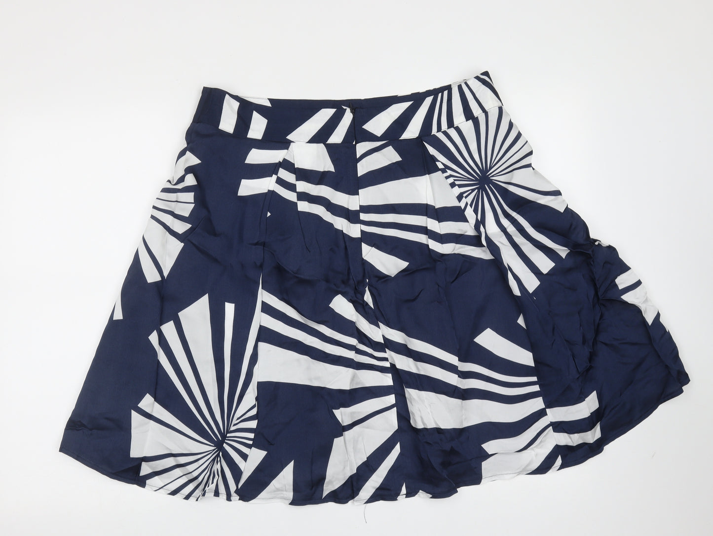ET VOUS Womens Blue Geometric Viscose A-Line Skirt Size 14