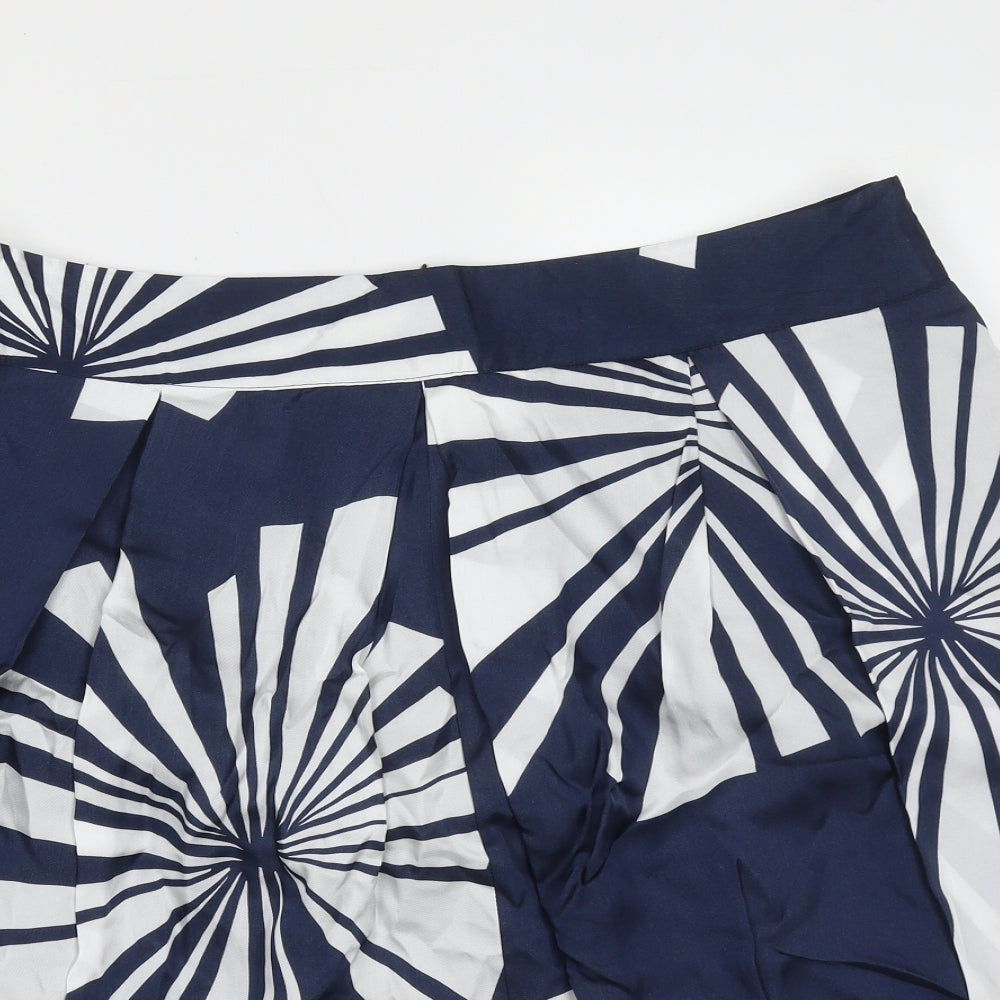 ET VOUS Womens Blue Geometric Viscose A-Line Skirt Size 14