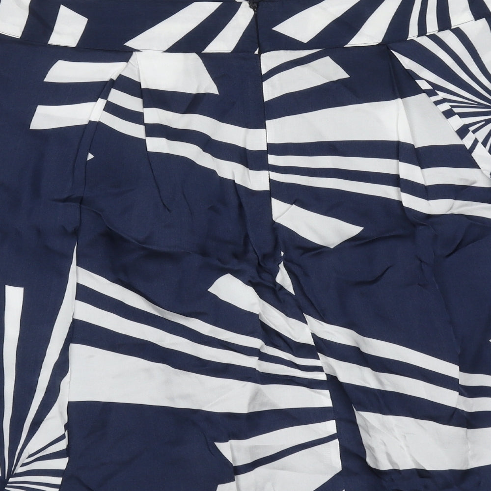 ET VOUS Womens Blue Geometric Viscose A-Line Skirt Size 14