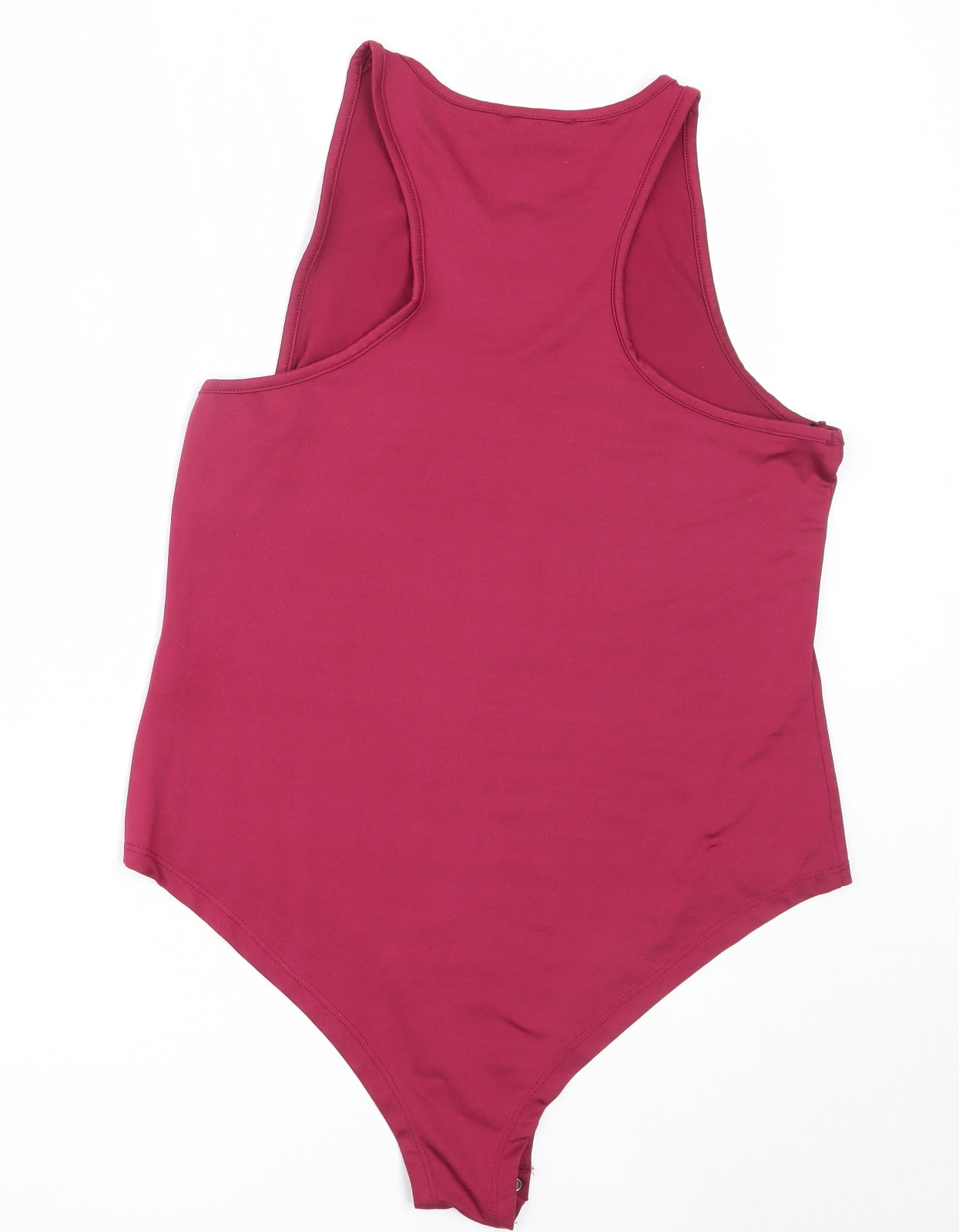 Select Womens Red  Polyester Basic Tank Size L Round Neck