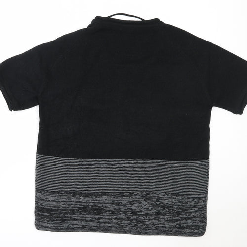 Pool Womens Black Round Neck  Acrylic Pullover Jumper Size M