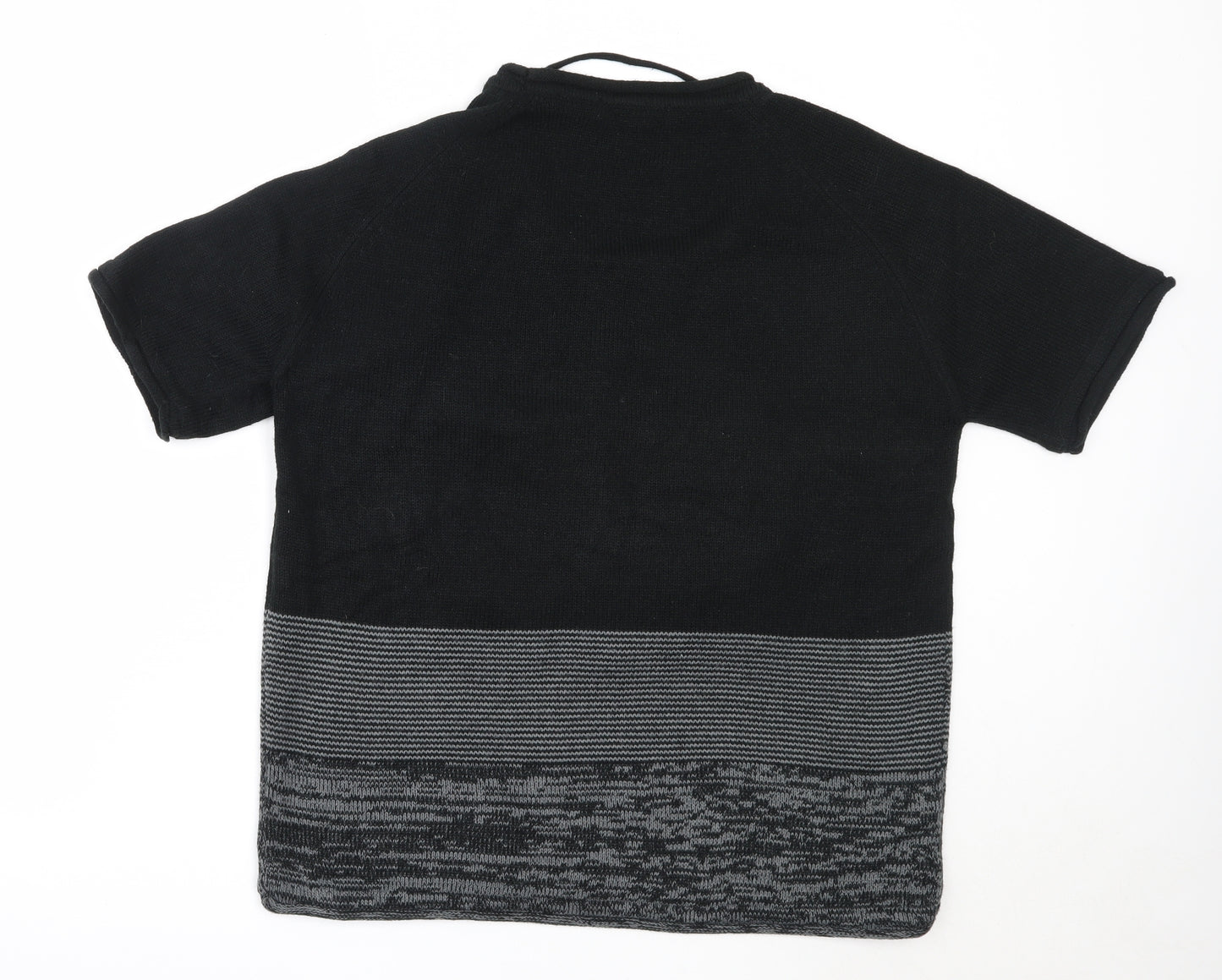 Pool Womens Black Round Neck  Acrylic Pullover Jumper Size M