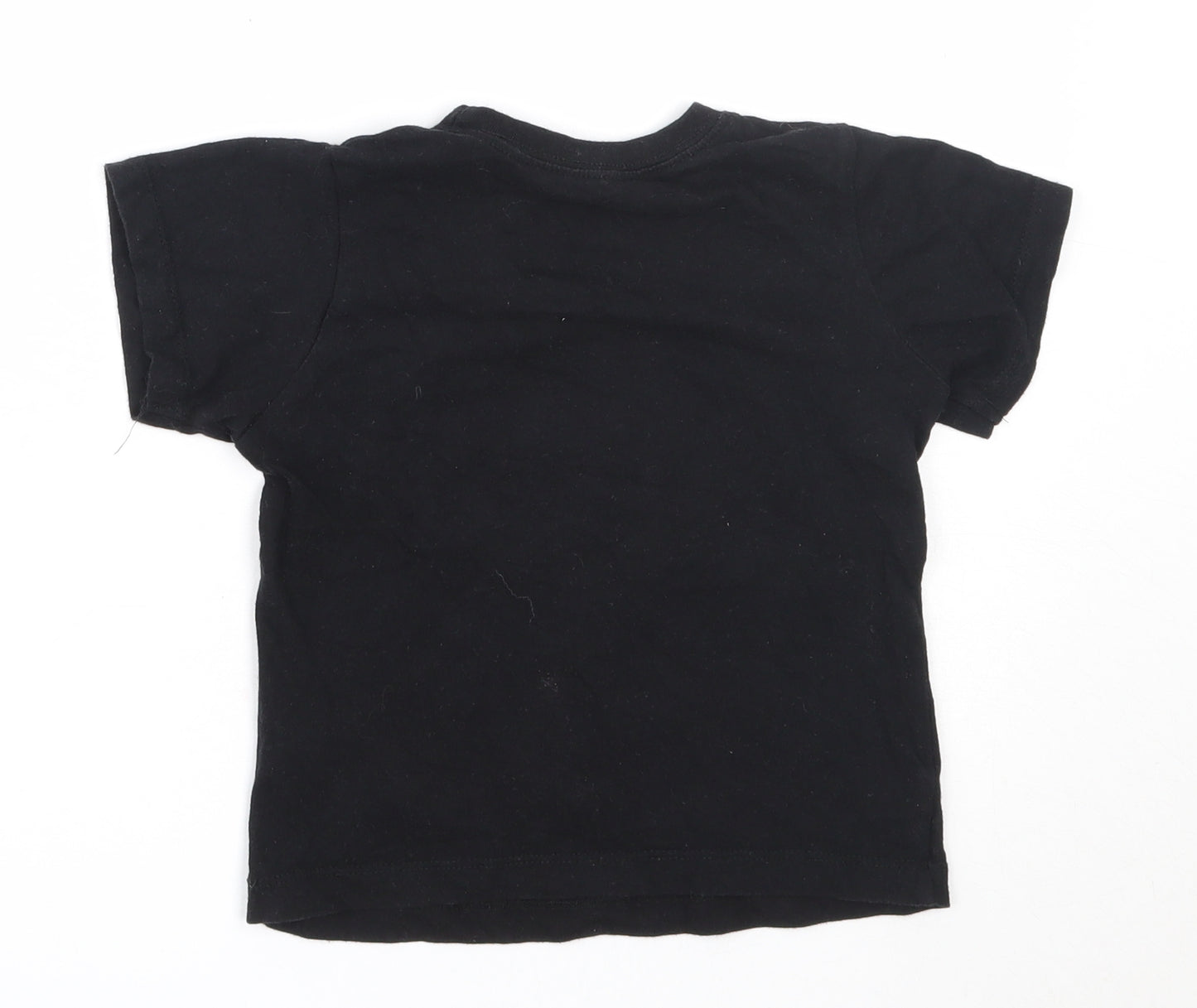 B&M Boys Black  Cotton Basic T-Shirt Size 5-6 Years Round Neck