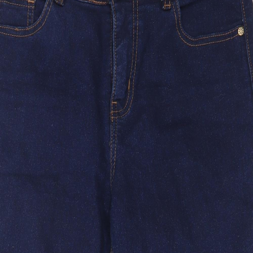 WonderFit Womens Blue  Cotton Cropped Jeans Size 10  Regular