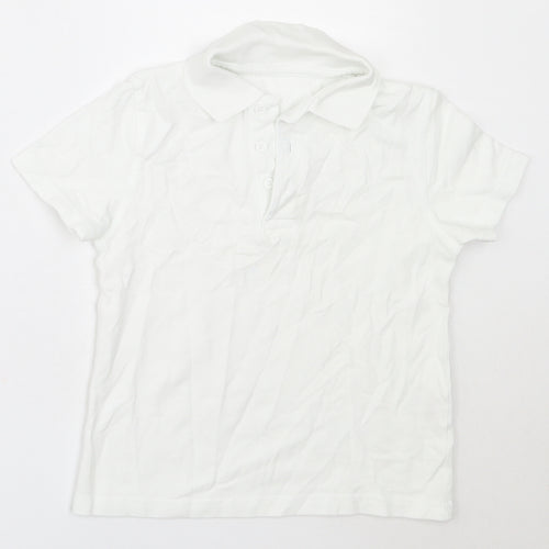 George Boys White  Cotton Basic Polo Size 3-4 Years Collared