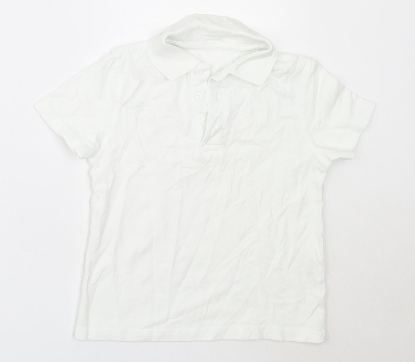 George Boys White  Cotton Basic Polo Size 3-4 Years Collared