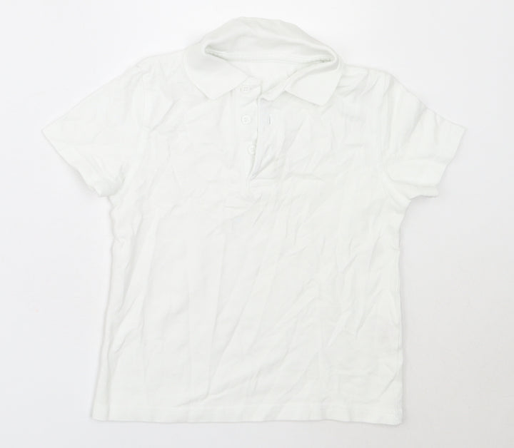 George Boys White  Cotton Basic Polo Size 3-4 Years Collared