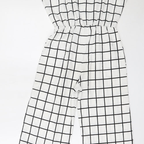 TU Girls White  Viscose Jumpsuit One-Piece Size 11 Years