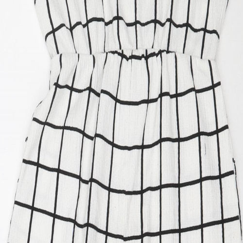 TU Girls White  Viscose Jumpsuit One-Piece Size 11 Years