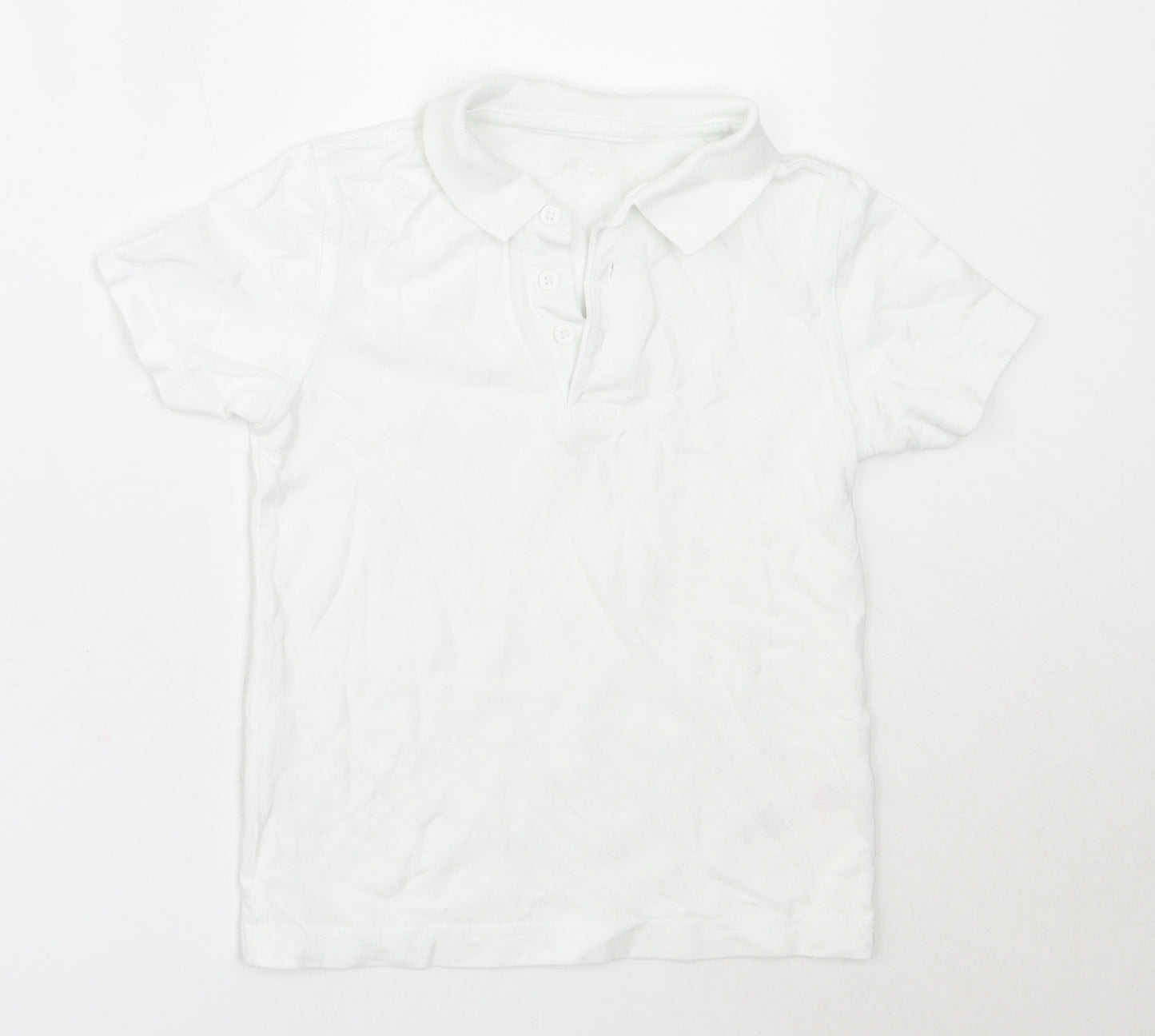 George Boys White  Cotton Basic Button-Up Size 4-5 Years Collared