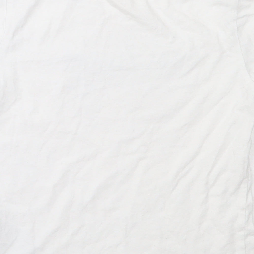 H&M Boys White  Cotton Basic T-Shirt Size 5-6 Years Round Neck  - superman