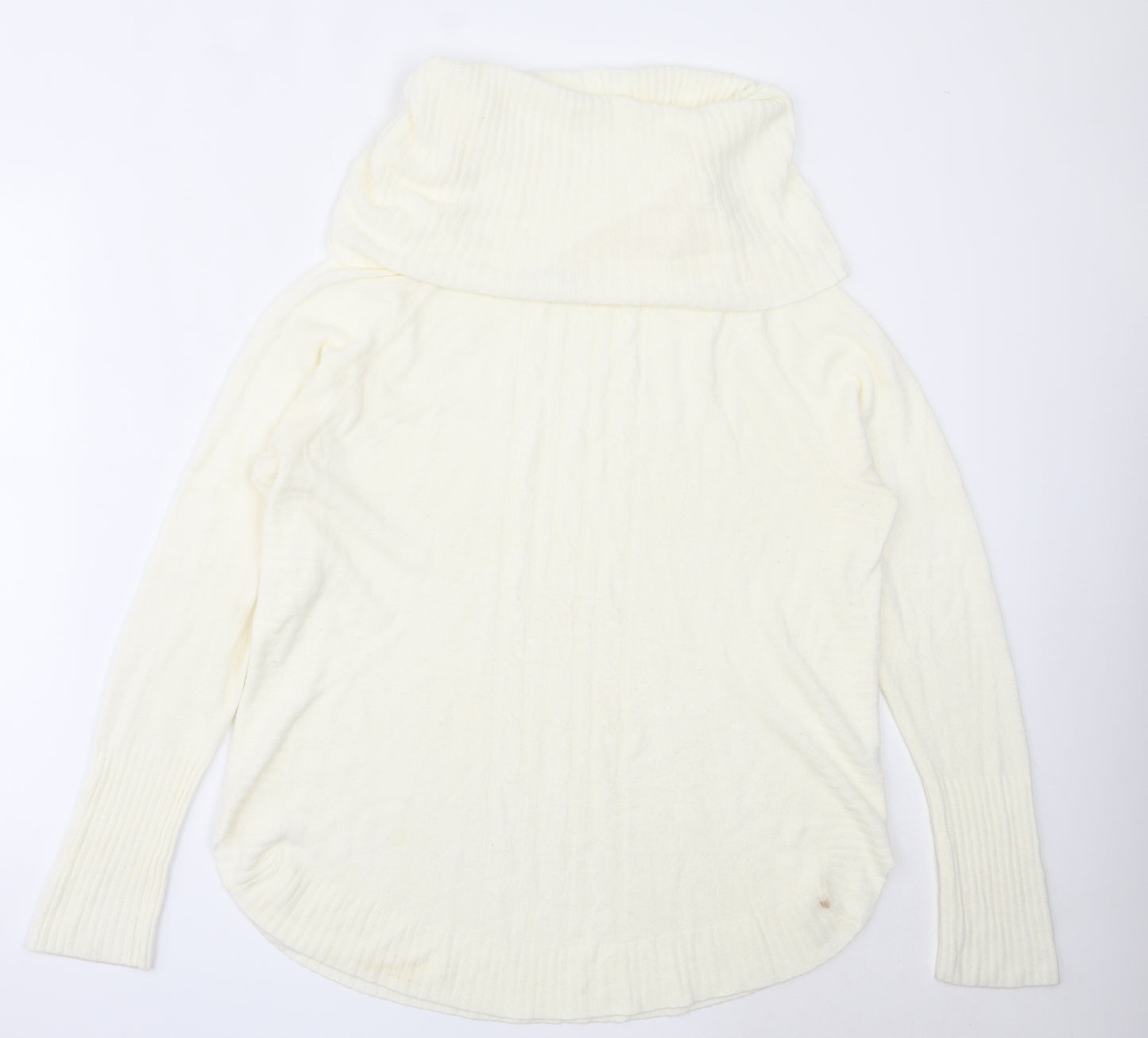 Mozaic Womens Ivory Roll Neck  Acrylic Pullover Jumper Size L