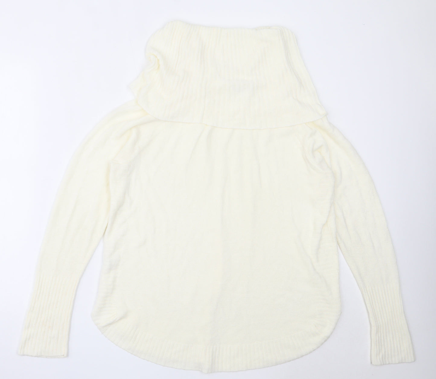 Mozaic Womens Ivory Roll Neck  Acrylic Pullover Jumper Size L