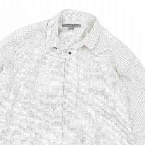 Cedar Wood State Mens Ivory  Cotton  Button-Up Size 16 Collared
