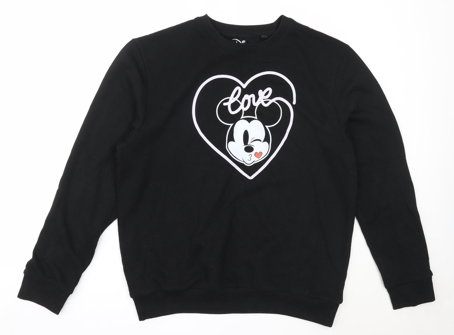 Disney Womens Black  Cotton Pullover Sweatshirt Size 12   - mickey mouse