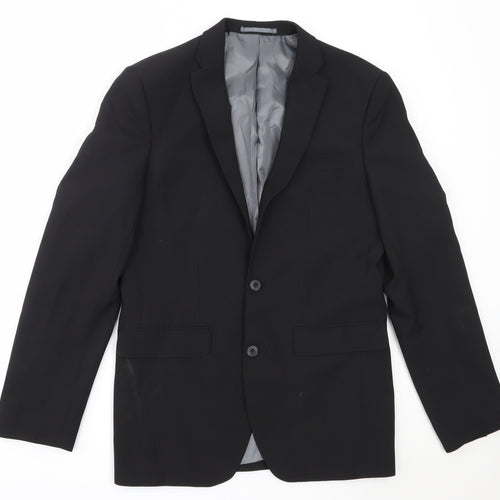 Cedar Wood State Mens Black  Polyester Jacket Blazer Size 36