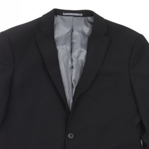 Cedar Wood State Mens Black  Polyester Jacket Blazer Size 36
