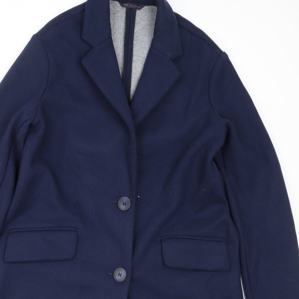 Marks and Spencer Womens Blue   Overcoat Coat Size 10
