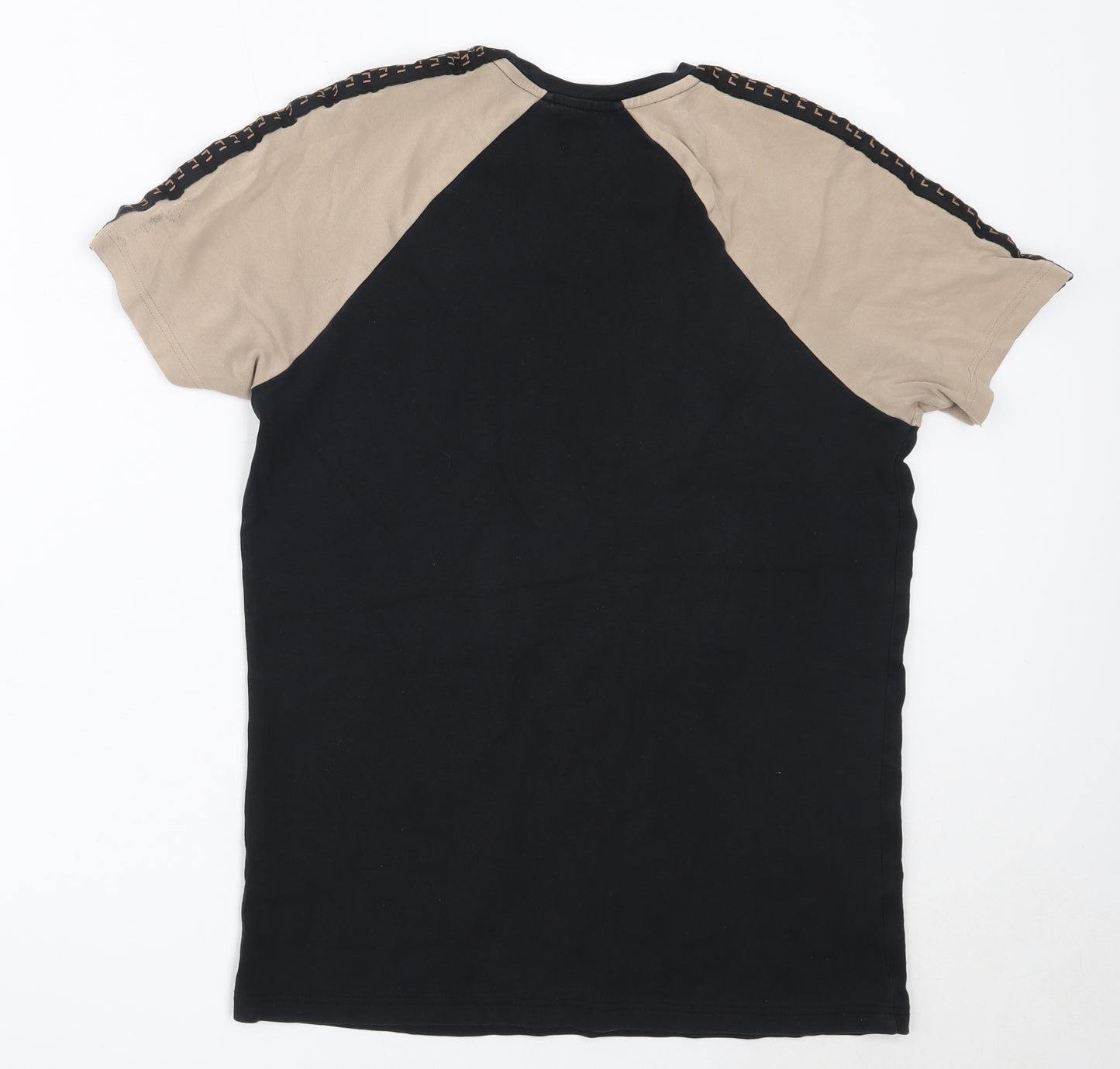 River Island Mens Black  Cotton  T-Shirt Size S Round Neck
