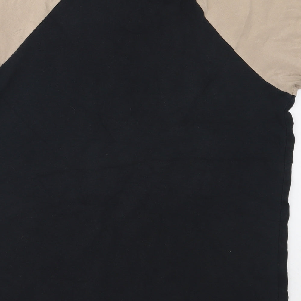 River Island Mens Black  Cotton  T-Shirt Size S Round Neck
